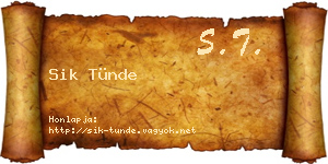 Sik Tünde névjegykártya